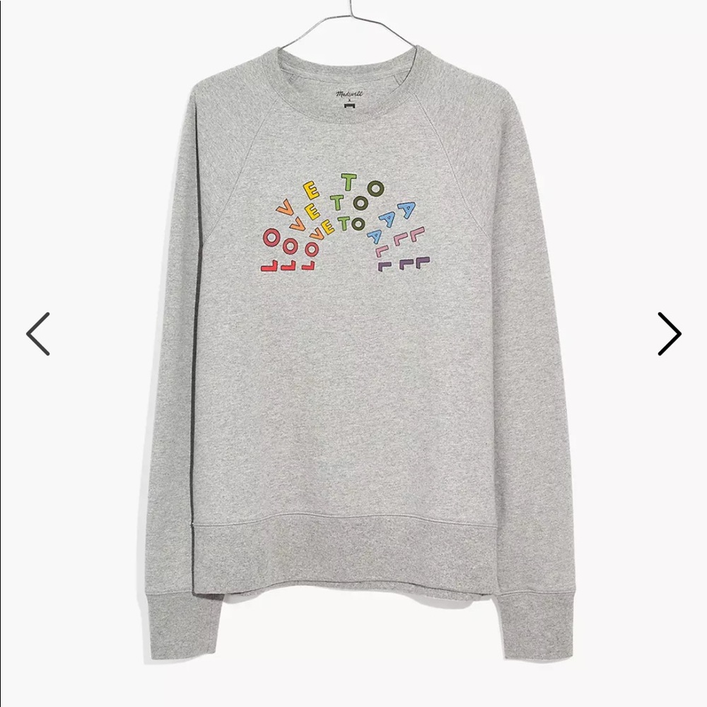 Madewell X Human rights love to all graphics crewneck Grey sweatshirt